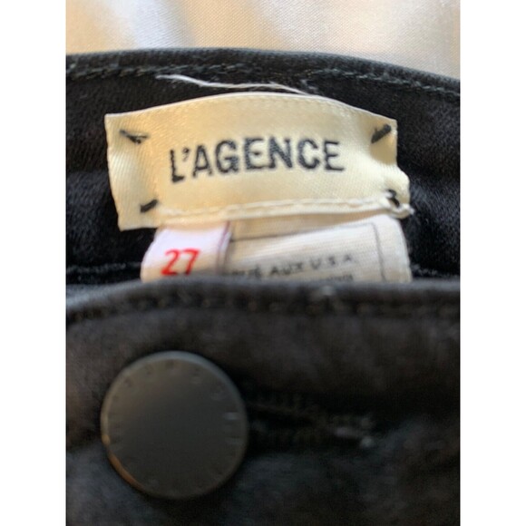 L'Agence Jeans Womens size 27 Black Margot High Rise Skinny Ankle Stretch Denim - Picture 2 of 10
